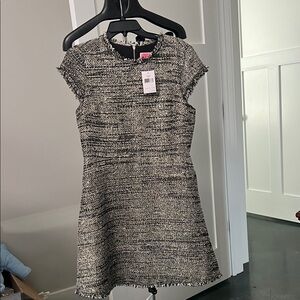 Kate Spade blk  & White Tweed Fit-and-Flare Dress size 10 nwt
